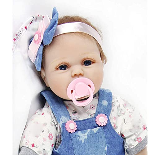 HRYEOY Reborn Muñeca Bebes55 cm 22 Pulgadas Lifelike Suave Vinilo de Silicona Muñecos Bebé Recién Nacido Hecho a Mano Regalo de Juguete Baby Doll Bebe Reborn niña