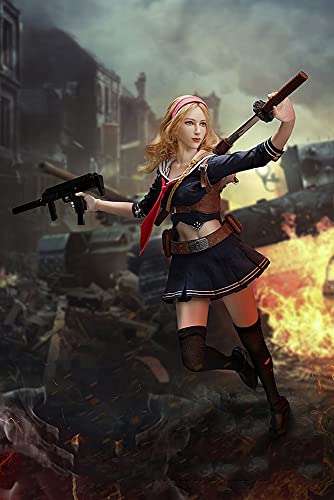 HSPHFX E-Sports Games Wefire Statue Model 1/6 SHF Action Toy Subfusil Sword Girl Figurine Lolita Sailor Doll Sculpture Shooter Assault Special Soldier Collect For Boy Aldult Anime Gift