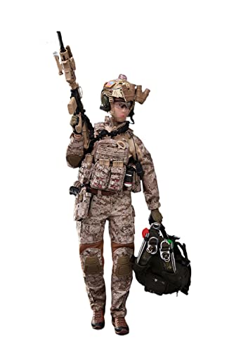 HSPHFX Estatua Modelo SWAT Girl Soldier Skydiving Training Figurine 1/6 12"Action Sculpture Doll Navy Seals Sniper Assault Soldier Police with Panoramic Night Vision Goggles Arms Kit, Gift