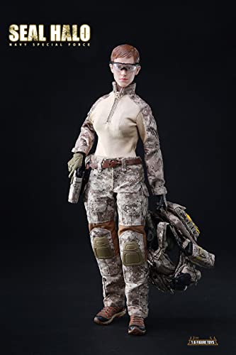 HSPHFX Estatua Modelo SWAT Girl Soldier Skydiving Training Figurine 1/6 12"Action Sculpture Doll Navy Seals Sniper Assault Soldier Police with Panoramic Night Vision Goggles Arms Kit, Gift