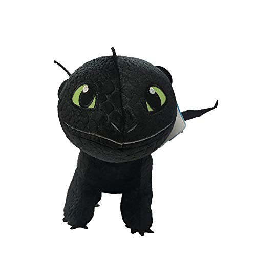 HTTYD Dragons, como Entrenar a tu dragón - Pack 2 Peluches Furia Luminosa (Light Fury) + Desdentao (Toothless) - Calidad Super Soft 11'80"/30cm (40cm Cola incluida)