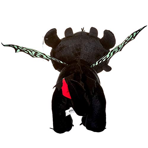 HTTYD Plush Dragon Desdentado Toothless Furia Nocturna Negro Furia 40cm Brilla en la Oscuridad