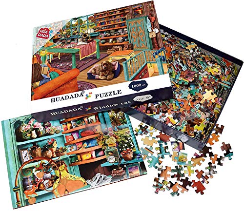 HUADADA Puzzle 1000 Piezas, Puzzles para Adultos Puzzles Animal Gato y Perro Jigsaw Puzzle 1000 Pcs (70x50cm)