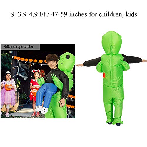 HUAMAO Disfraz de dinosaurio inflable para niños, Air Fan Operated Marcher Fancy Dress Halloween Party hinchable disfraz de animal (S)