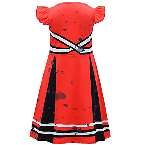 huayuwy Disfraz de Zombie Fearleader para niñas Zombie Cheerleader Uniforme de Cospaly Juego de Miedo 3D Juego de Roles para niños Vestido de Cospaly para la Fiesta de Carnaval de Halloween