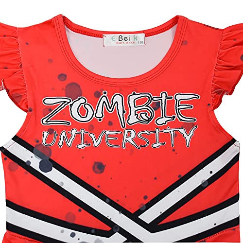 huayuwy Disfraz de Zombie Fearleader para niñas Zombie Cheerleader Uniforme de Cospaly Juego de Miedo 3D Juego de Roles para niños Vestido de Cospaly para la Fiesta de Carnaval de Halloween