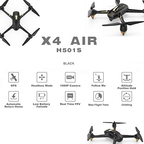 HUBSAN x4 H501S Cuadricoptero Negro Pro Edición