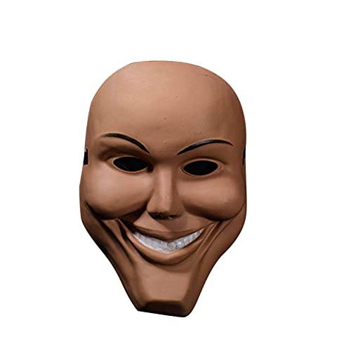 humorous The Purge - Mascarillas de película para la cara de la purga con máscara sonriente para hombre, disfraz de Halloween, unisex, tamaño universal para adultos, plástico duro