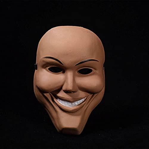 humorous The Purge - Mascarillas de película para la cara de la purga con máscara sonriente para hombre, disfraz de Halloween, unisex, tamaño universal para adultos, plástico duro