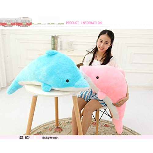 HUOQILIN Juguetes Fugu Delfín Felpa, Los Juguetes Grandes Gigantes/Suaves, Animales De Peluche, Felpa Almohada Abrazo Almohada Animal De Peluche (Color : Blue, Size : 100cm)