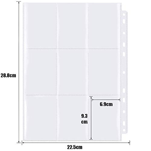 HyAdierTech Fundas para Cartas Almacenamiento Colección paginas del Album Collection, Trading Card Albumes 50 Páginas(450 cuadrícula para Cartas),Género Neutro,Transparente (B)