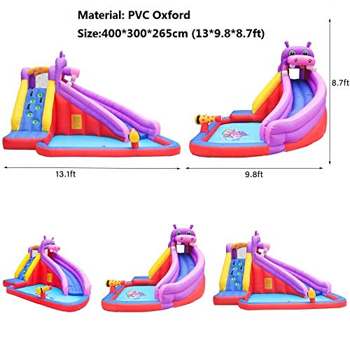 HYJMJJ Slide Bouncer Inflable Jersey Bounce House Plus PLUENTE HERRAWORT STELLOTER Slide Bounce Bounce Casa con 3-12 años de Edad Niños Agua Actividades