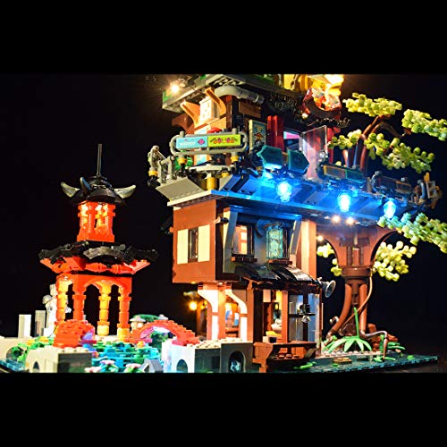 HYMAN Juego de iluminación LED, decoración para los jardines de Ninjago City, compatible con Lego 71741 (no modelo Lego).