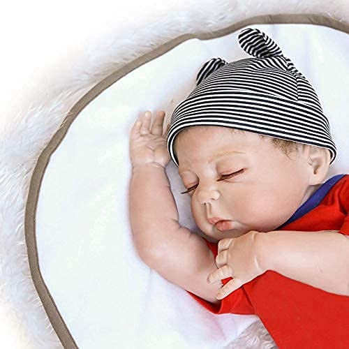 iCradle Muñecas renacidas Silicona Suave Simulación de Vinilo de Silicona Baby Doll Reborn Baby Doll Looks Reallife Newbirth Bebe Doll Mohair 45cm Juguete para niños Regalos de cumpleaños