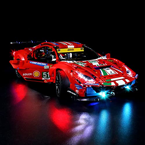 icuanuty Kit de Iluminación LED para Lego 42125, Kit de Luces Compatible con Lego Technic Ferrari 488 GTE (No Incluye Modelo Lego)