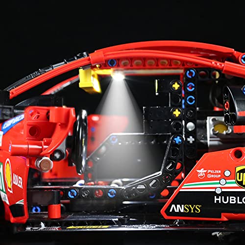 icuanuty Kit de Iluminación LED para Lego 42125, Kit de Luces Compatible con Lego Technic Ferrari 488 GTE (No Incluye Modelo Lego)