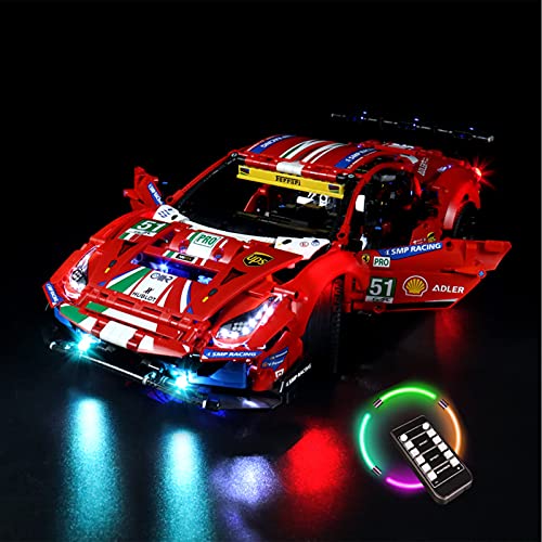 icuanuty Kit de Iluminación LED para Lego 42125, Kit de Luces Compatible con Lego Technic Ferrari 488 GTE (No Incluye Modelo Lego)