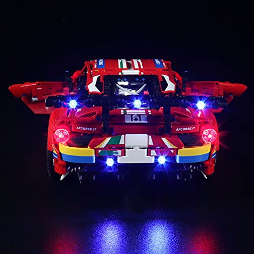 icuanuty Kit de Iluminación LED para Lego 42125, Kit de Luces Compatible con Lego Technic Ferrari 488 GTE (No Incluye Modelo Lego)