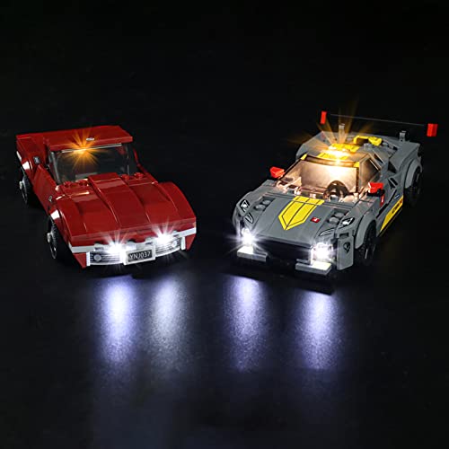 icuanuty Kit de Iluminación LED para Lego 76903, Kit de Luces Compatible con Lego Speed Champions Chevrolet Corvette C8.R y 1968 (No Incluye Modelo Lego)