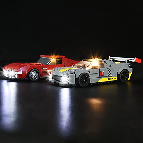 icuanuty Kit de Iluminación LED para Lego 76903, Kit de Luces Compatible con Lego Speed Champions Chevrolet Corvette C8.R y 1968 (No Incluye Modelo Lego)