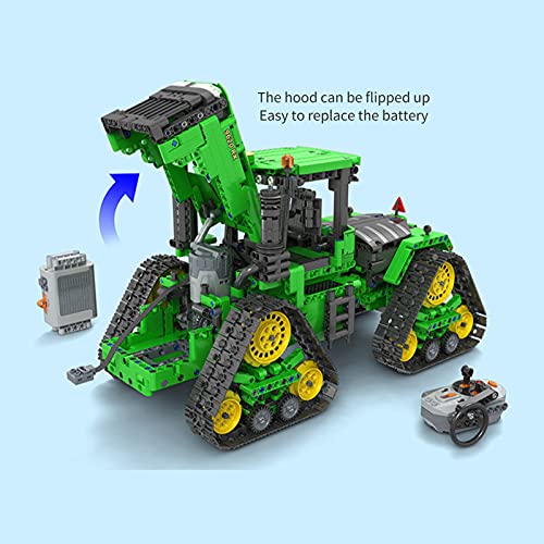 icuanuty Tecnología de Tractor Agrícola, 1706 Piezas Tractor Oruga con Control Remoto y Motores, Tractores de Juguete Compatibile con Lego Technic