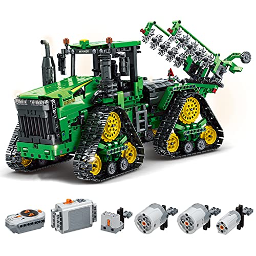 icuanuty Tecnología de Tractor Agrícola, 1706 Piezas Tractor Oruga con Control Remoto y Motores, Tractores de Juguete Compatibile con Lego Technic