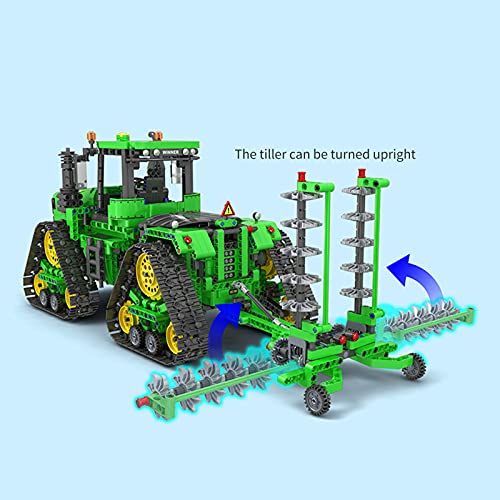 icuanuty Tecnología de Tractor Agrícola, 1706 Piezas Tractor Oruga con Control Remoto y Motores, Tractores de Juguete Compatibile con Lego Technic