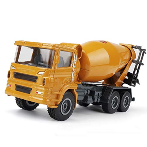 IIIL Camión Mezclador Hormigonera Concreto Modelo Mezclador Fricción Vehículos, 1:60 Mezclador Ingeniería Construcción Coche Juguete,Amarillo