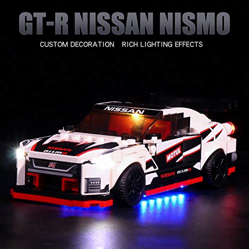 IIKA Kit de luz LED para Lego Speed Champions Nissan GT-R NISMO 76896, sin modelo Lego