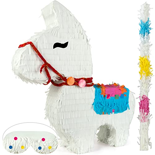 ILP Piñata Cumpleaños de Llama para Rellenar - Piñatas de Cumpleaños Niño - Piñatas para Rellenar - Piñatas Infantiles con Palo y Máscara - 40 x 10 x 46 cm