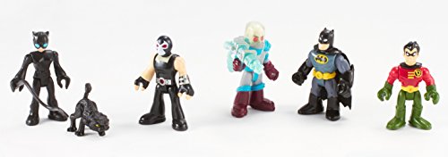 Imaginext DC Super Friends - Heroes & Villains Batman Paquete Con Batman Robin Catwoman Mr. Freeze y Bane.