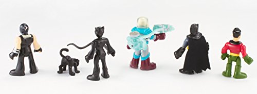 Imaginext DC Super Friends - Heroes & Villains Batman Paquete Con Batman Robin Catwoman Mr. Freeze y Bane.