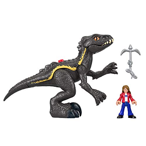 Imaginext Jurassic World Indoraptor & Maisie, figura de acción y juguete de dinosaurio (Mattel GKL51)