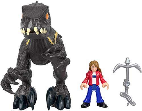 Imaginext Jurassic World Indoraptor & Maisie, figura de acción y juguete de dinosaurio (Mattel GKL51)