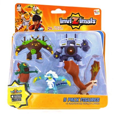 IMC Toys 30039 - Pack 5 Figuras Invizimals - JUNGLEUS - VORTEX - CYCLOPS - ICELION - ROCK DRAGON