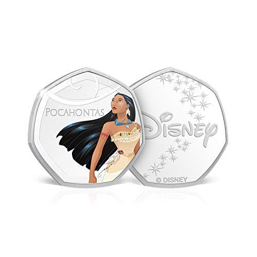 IMPACTO COLECCIONABLES Disney Princess Birthday Card Gifts Present Blank Card with 50p Shaped Keepsake Coin Included - Pocahontas