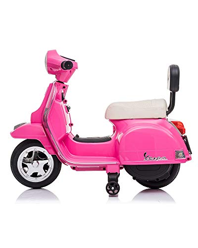 Indalchess Mini-Vespa Infantil 6V para NIÑOS DE 1 A 3 AÑOS, Rosa-Pink - AT-MINIVESPPINK