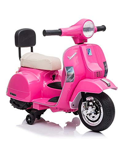 Indalchess Mini-Vespa Infantil 6V para NIÑOS DE 1 A 3 AÑOS, Rosa-Pink - AT-MINIVESPPINK