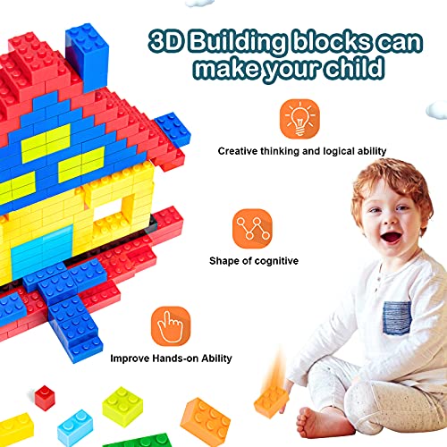 iNeego Bloques de Construcción 1000 Piezas Bloques de Construcción Infantil 3D Juegos de Construcción Ladrillos de Construcción Juguete Colorido Juego para Niños Juguetes Educativos