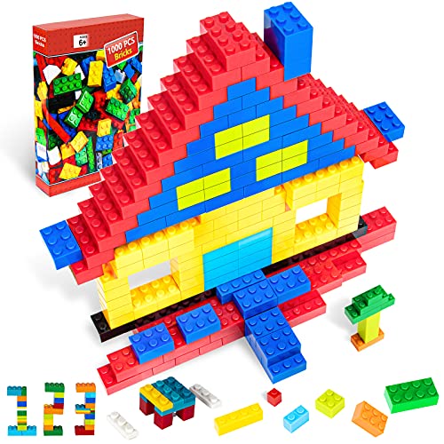 iNeego Bloques de Construcción 1000 Piezas Bloques de Construcción Infantil 3D Juegos de Construcción Ladrillos de Construcción Juguete Colorido Juego para Niños Juguetes Educativos (Set C)