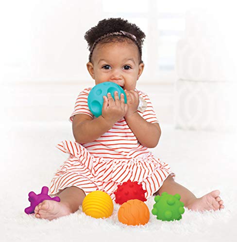 Infantino Textured Multi Ball - pelotas con texturas para la exploración sensorial y despertar su interés, a partir de los 6 meses, sin BPA