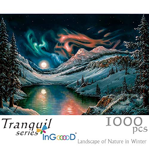 Ingooood-Jigsaw Puzzle 1000 Piezas-Sneak Peek Series-Landscape of Nature in Winter_IG-1113 Juguetes de Entretenimiento para Adultos, graduación Especial o Regalo de cumpleaños, decoración del hogar