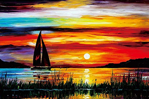 Ingooood- Rompecabezas 1000 Piezas para Adultos- Tranquil Series-Sunrise Sailing Boat_IG-0459 Entretenimiento Rompecabezas de Madera Juguetes