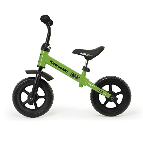 INJUSA - Bicicleta Kawasaki Balance sin Pedales para Niños de 3 Años de Fácil Manejo y Ruedas de Goma Eva, Color Verde, 69 x 38,5 x 52 cm (5085)