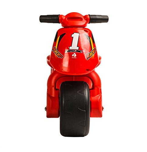 INJUSA - Moto Correpasillos Neox Color Rojo con Ruedas Anchas de Plástico y Asa de Transporte Recomendada para Niños +18 Meses