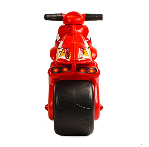 INJUSA - Moto Correpasillos Neox Color Rojo con Ruedas Anchas de Plástico y Asa de Transporte Recomendada para Niños +18 Meses