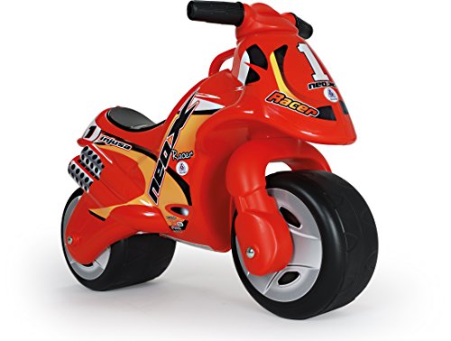 INJUSA - Moto Correpasillos Neox Color Rojo con Ruedas Anchas de Plástico y Asa de Transporte Recomendada para Niños +18 Meses