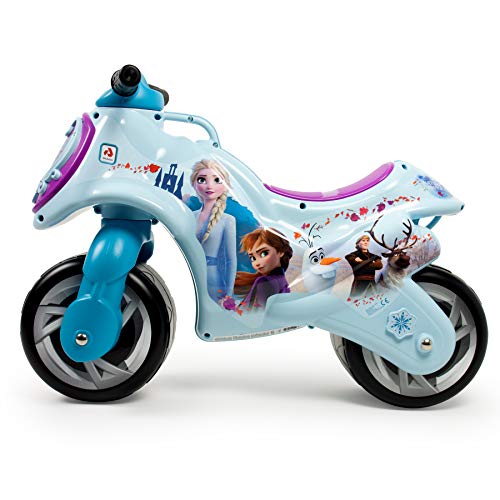 INJUSA - Moto Correpasillos Neox Frozen Azul con Decoración Permanente y Asa para Transporte, Recomendada a Niños +18 Meses