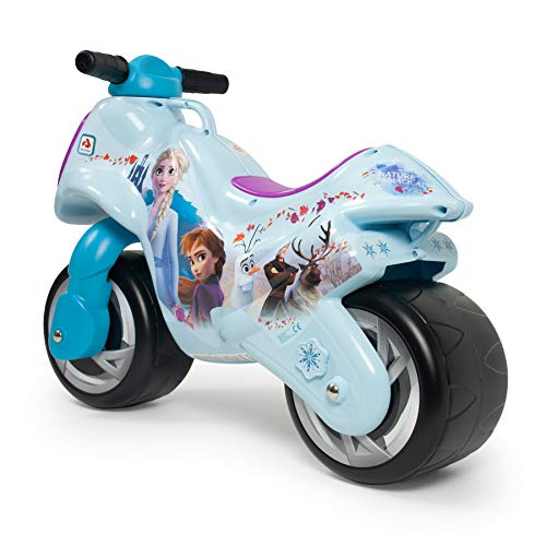 INJUSA - Moto Correpasillos Neox Frozen Azul con Decoración Permanente y Asa para Transporte, Recomendada a Niños +18 Meses