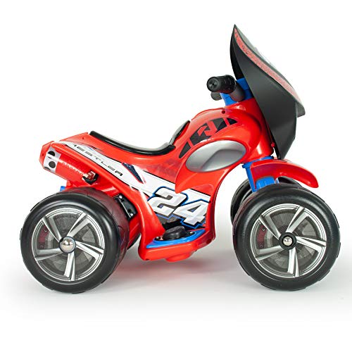 INJUSA - Quad Eléctrico Wrestler 6V Rojo Recomendado a Niños de 1 a 3 Años con Pedal Acelerador y Ruedas Anchas